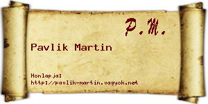 Pavlik Martin névjegykártya